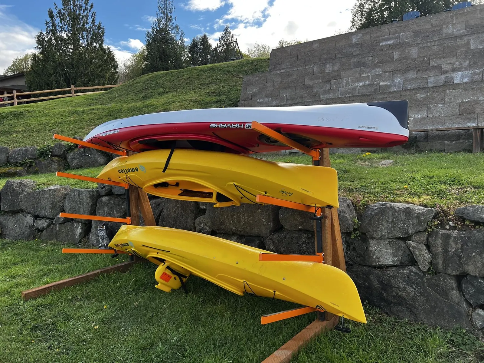 Kayaks ready to use at Luxe Port Lookout